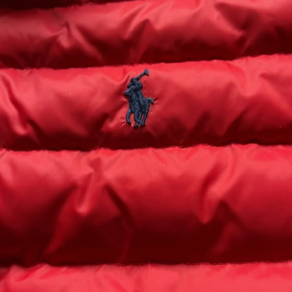 Polo Ralph Lauren Packable Quilted Water Repellent Red PufferJacket-Size 10/12 - Picture 9 of 11